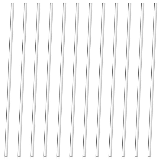 12 PCS Acrylic Plastic Sticks for Crafts, Plastic Cylinder Rods, Clear Acrylic Dowels, Acrylic Curtain Rods for Plant Stakes, Cake Toppers, DIY Crafts, Curtain Pulls Retaining Rods, Etc