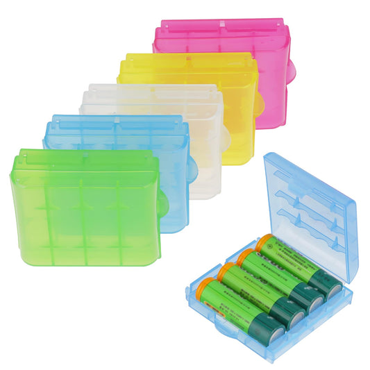 8 PCS Plastic Battery Boxes, Colorful Battery Boxes, Battery Protection and Storage for AA and AAA, Battery Box Storage, Battery Boxes (Without Batteries)