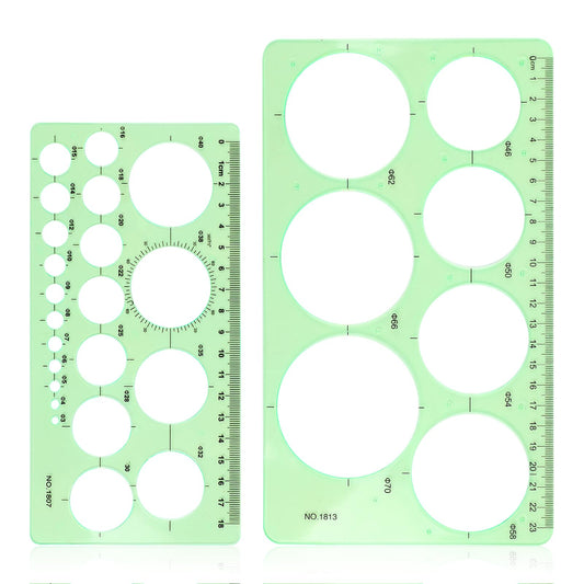 2 Pcs Drawing Stencil, Circle Template Geometric Stencils Circle Stencils, Circle Template for Drawing, Geometric Stencil Rulers for Drawing Measuring Designing