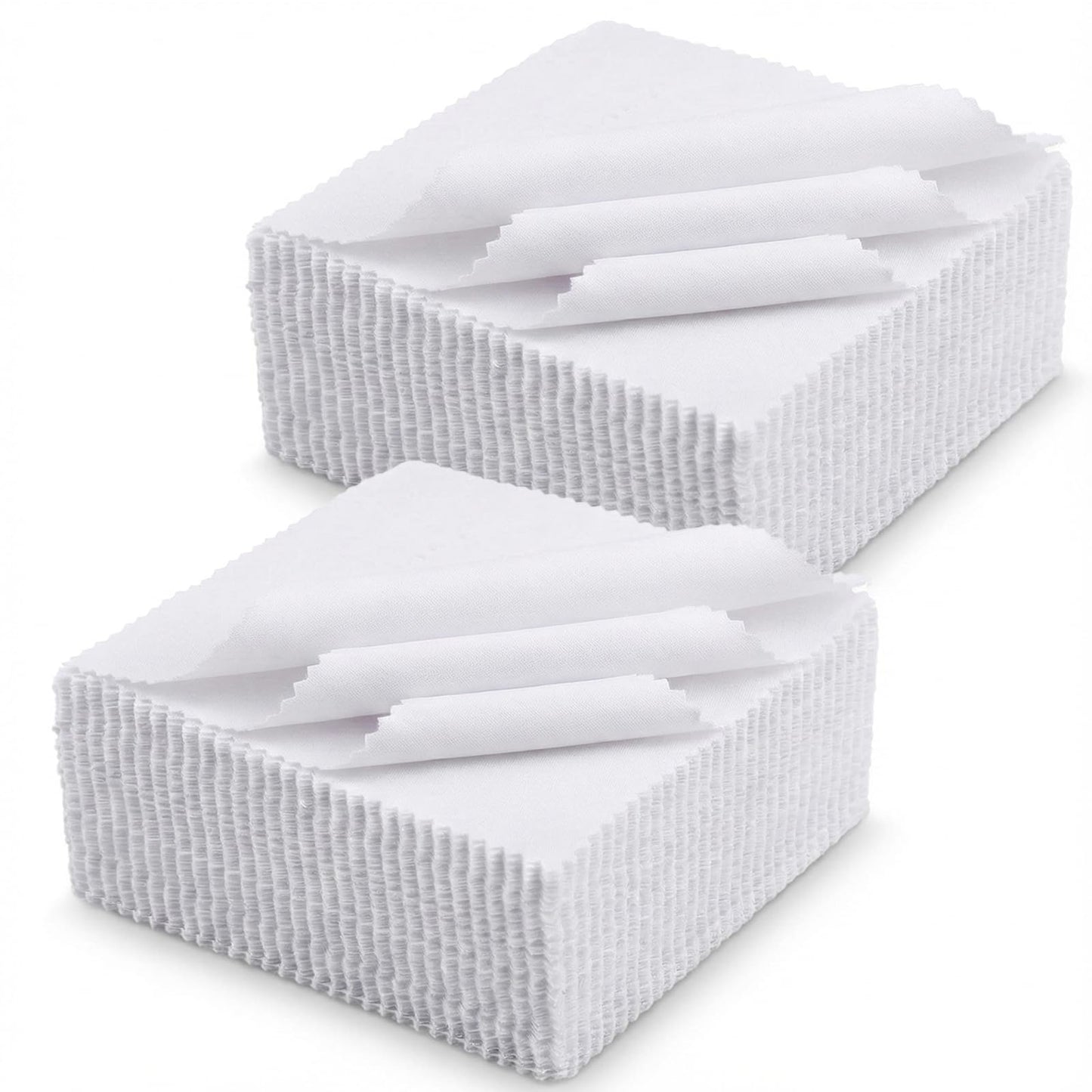 50 Pack 5 Inch Cotton Fabric Squares, Solids White Charm Pack Precut Fabric Squares for Quilting