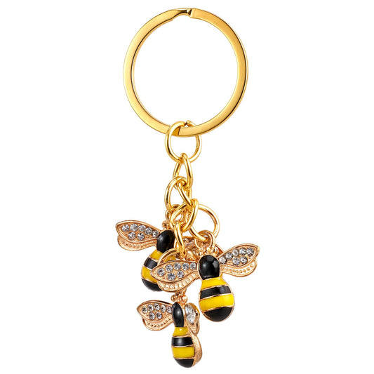 Xthrotsenk Bee Keychain Women Keychain Charms Honey Bee Keyrings Accessory Queen Cute Bees Gifts Key Chain Decor for Wallet Purse Handbags Backpack Accessories