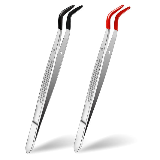 2 Pieces of Rubber Tip Tweezers