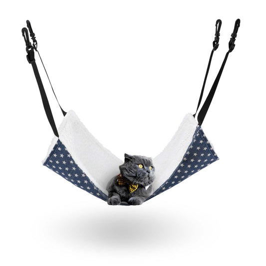 KALIONE Pet Cage Hammock, Plush Cat Hammock Cage Hanging Bed, Ferret Hammock Cat Swing, Pet Hammock for Cage, Cat Soft Hanging Bed, Reversible Pet Cage Hammock, ferret hammock with Adjustable Straps