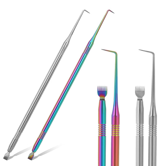 2 in 1 Lash Lift Tool, 2 Pieces Stainless Steel Lash Lift and Tint Kit Professional Lash Lift Supplies Metal Lash Lift Rods Eyelash Separator Tool with Separating Comb