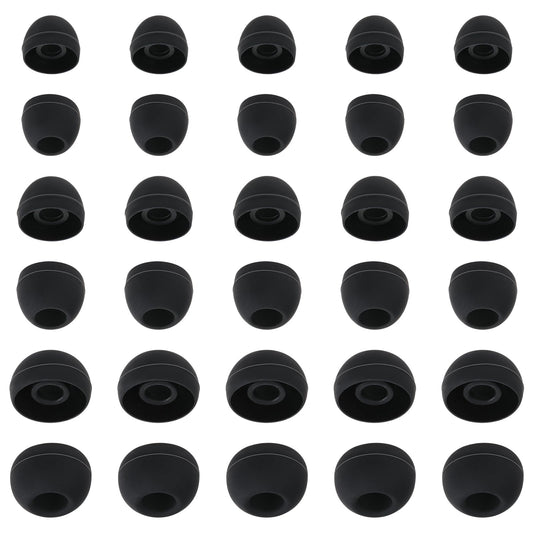 30 Pieces Replacement Silicone Earplugs Soft Ear Pads 15 Pairs Headphone Attachments Black Ear Pads Durable and Comfortable Earplugs Heel for Most Earphones