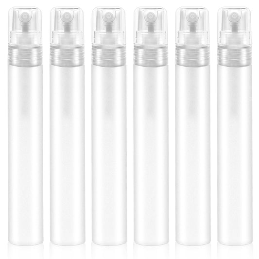 Mozeat Lens 6 PCS 8ml Mini Spray Bottle Plastic Portable Travel Bottle Fine Mist Refillable Mini Perfume Sample Bottles Clear Plastic Spray Bottle Empty for Cleaning Travel Essential Oils