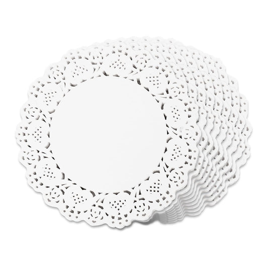 Sliverdew Paper Doilies 7 inch Round White Lace Doilies Paper Disposable Round Paper Doilies for Buffet Cake Fried Food Party Wedding Tableware Decoration 150PCS