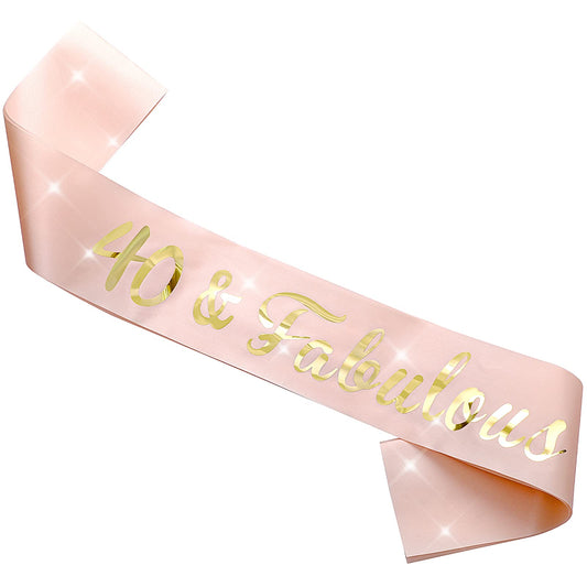 Sliverdew 40th Birthday Sash, Rose Gold 40th Birthday Sashes for Satin Sash for Women 40th Birthday Decorations 40th Birthday Gift Party Accessories