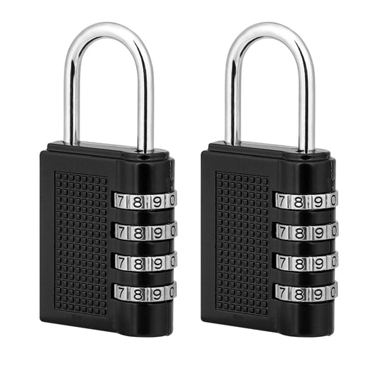 2 Pcs Padlock Combination 4 Digit Combination Lock Waterproof and Heavy Duty Combination Padlock Outdoor Locks for Lockers Padlock with Code for Gym, Sports, Employee Locker