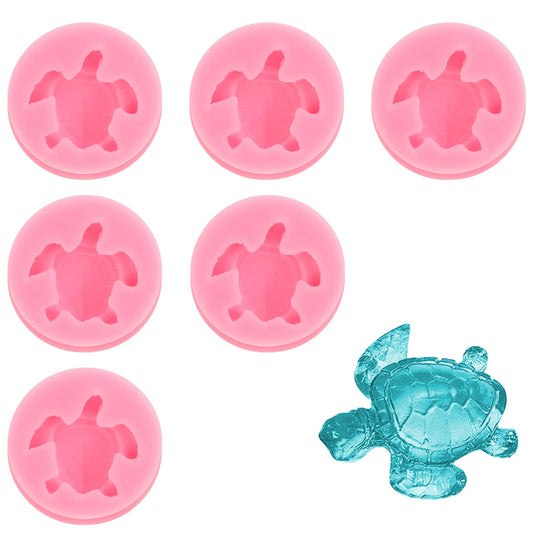 Sea Turtle Molds, 6 PCS 3D Animal Silicone Molds Small Resin Molds Tortoise Making Molds Fondant Candy Molds Tortoise Chocolate Making Molds for Baking DIY Cake Decoration Tools