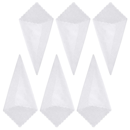 MOZEAT LENS 6 Pieces Men's White Handkerchiefs Pure Soft Cotton Handkerchief Suit Handkerchief Hankies Large Pocket Squares Hankies for Gentle Men, 11.4"" x 11.4""