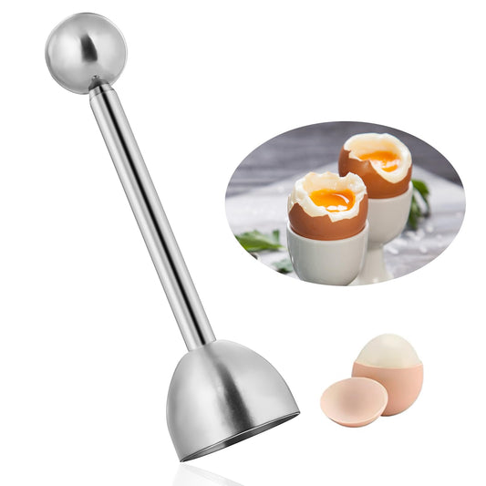 Stainless Steel Egg Cracker Topper Soft Hard Boiled Egg Cracker Topper Egg Shell Separator Remover Eggs Cutter