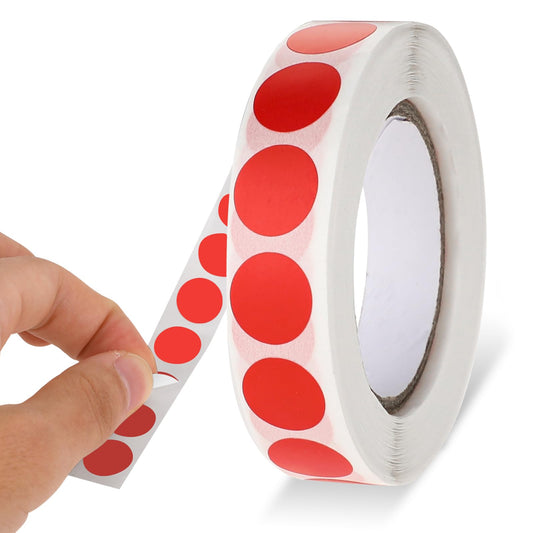 1000 Pcs 0.5 Inch Red Dot Stickers Red Round Stickers Waterproof Circle Stickers Color Coding Label for Office Shop Home Classroom Marking