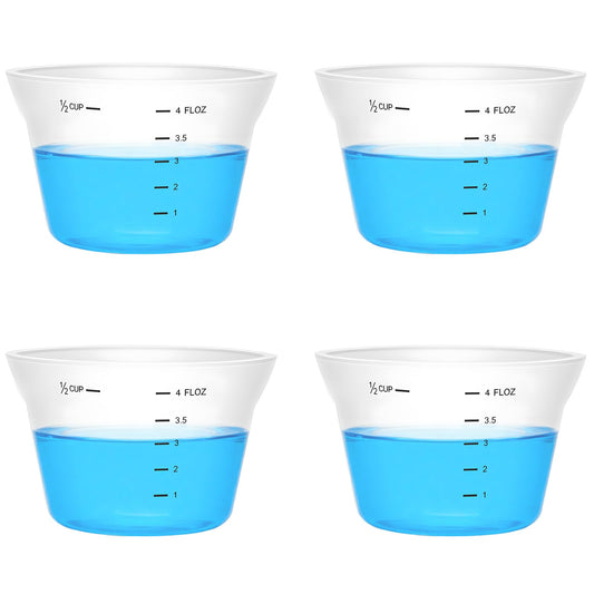 4 Pcs Silicone Laundry Measuring Cup 125ml Reusable Liquid Measuring Cup Laundry Detergent Dispenser Cups with Scale, Washable No Leak for Home Hotel