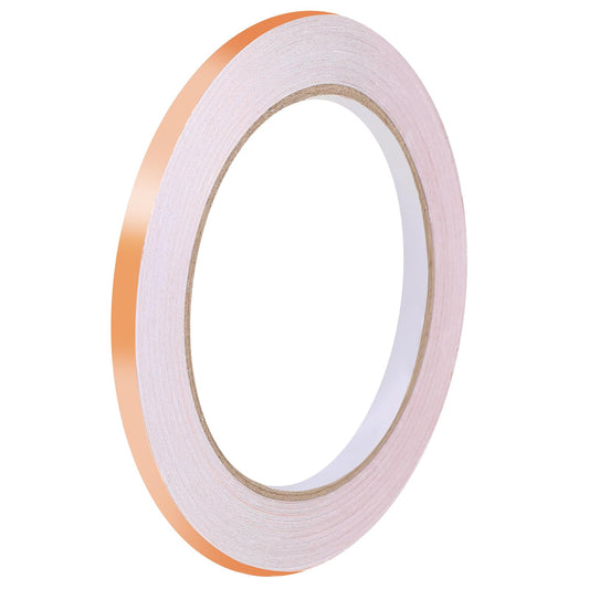 Mozeat Lens 1/4 Inch Copper Foil Tape with Double-Sided Conductive Copper Foil Tape Self Adhesive for Stained Glass, Soldering, Electrical Repairs, Grounding,1/4inch