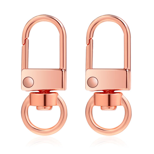 2 Pcs Key Ring Clips Lanyard Clip Swivel Snap Hooks Lobster Claw Clasps Key Chain Clips Hardware Accessories Metal Spring Keychain Hook Connector for Handbag DIY Bags Jewelry Making Rose Gold