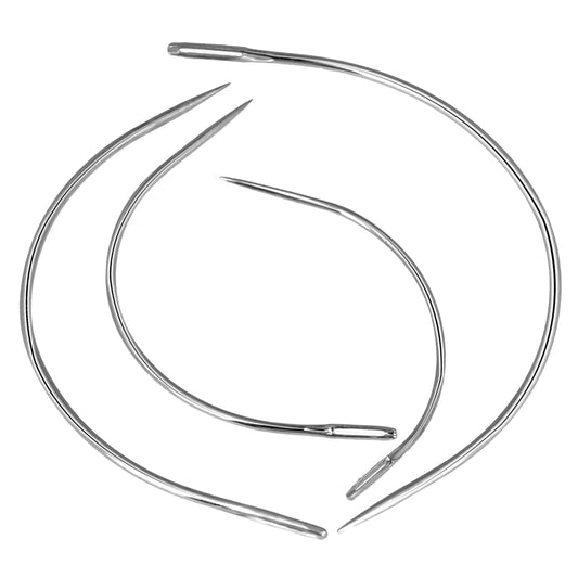 1 Sets C Type Weaving Needle 2'' / 2.5'' / 3 ''/ 3.5 '' Heavy Duty Durable Curved Leather Hand Sewing Needles for Carpet Leather Canvas Repairing Weaving Crafts