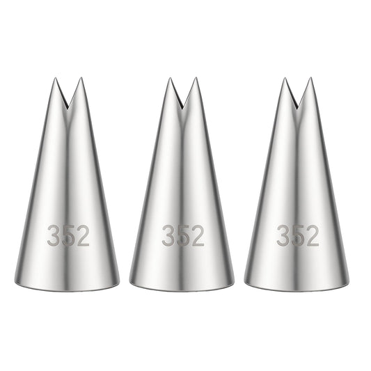 3 Pcs Leaf Piping Tip Leaves Stainless Steel Icing Pipings Nozzles Cake Decorating Tube Tips Set Tips Piping Nozzles for DIY Baking Tools Cake Decorating Pastry Fondant Elegant Floral Designs