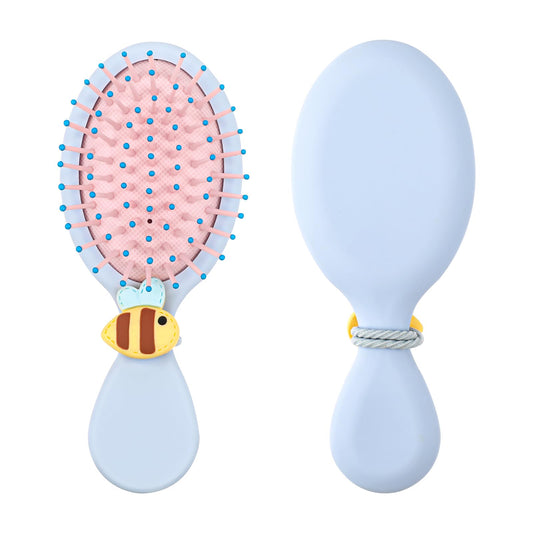 Mini Travel Hair Brush Detangler Brush Anti-Static Hair Brush Soft Bristles Pocket Hairbrush For Girls Women Boys Men Mini Detangler Brush For All Hair Types With Ease Knots(Blue)