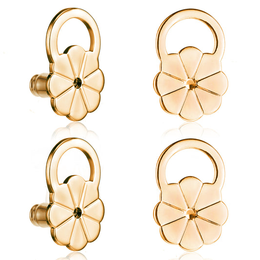 Psyqtsuary Earring Backs for Droopy Ears, Earring Backs Lifters Flower Bullet Locking Earring Lifter Backs Earring Backs for Studs Earring Lifters Backs Flat Back Earrings for Studs Replacements