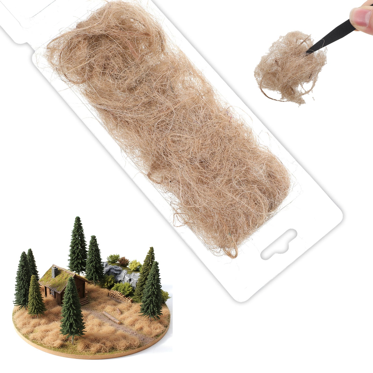 Zyghjort Woodland Scenics Static Grass, Model Grass Miniature Grass Diorama Fake Grass Supplies for DIY Model Train Landscape Accessories Railroad Scenery Sand Terrain Crafts