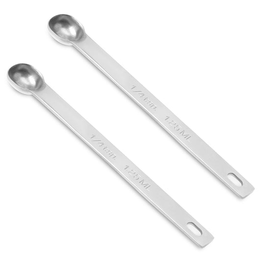 2 Pcs 1/4 Teaspoon Stainless Steel Single Measuring Spoon 1.25 ml Teaspoon Rectangular Individual Measuring Spoons (1/4Tsp | 1.25 ML | 1.25 cc | 1/4 Tablespoon)