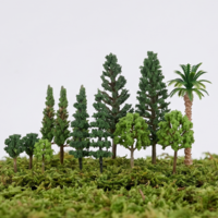 29 Pcs Mixed Model Trees, 0.98-3.93 Inch (2.5-10.5 cm) Miniature Trees Diorama Supplies Little Fake Tree Train Scenery Architecture for DIY Crafts, Building Model, Scenery Landscape (Natural Green)