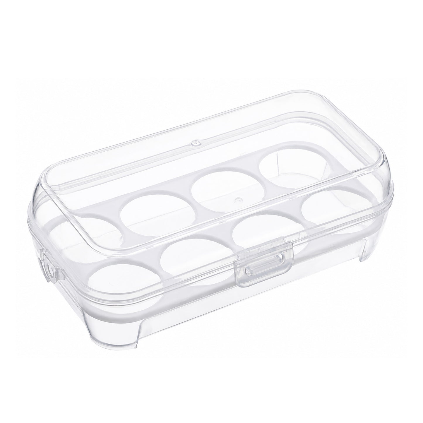 8-Grid Egg Holder Storage, Egg Storage for Kitchen, Durable Plastic EggContainer for Travel, Outdoor, And Kitchen Use, Clear White