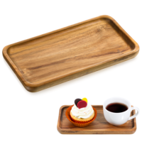 Small Acacia Wood Serving Trays, 4 x 7.5 inch Rectangle Wooden Trays Mini Charcuterie Boards Natural Wood Boards Small Cheese Board for Tea Coffee Kitchen