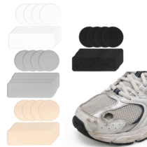 Xyembu 48pcs Shoe Patches for Holes, Shoe Heel Repair Patches Rectangular Round Form, Self-Adhesive Shoe Repair Kits, Hole Repair Patchs for Sports Sneakers Mesh Shoes four Colors