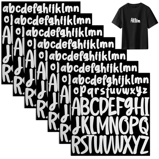 8 Sheets Capital Letter Stickers, 1 Inch 2 Inch Waterproof Vinyl Alphabet Stickers, Self Adhesive Uppercase Letters Stick On Letters, Alphabet Stickers Sticky Letters for Crafts, Poster, Window