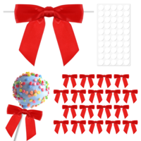 EupHHonycs 20 PCS Twist Tie Bow for Crafts, 3.5" Red Ribbon Bows, Satin Ribbon Bowknot for Treat Bags Cake Pop Crafts Gift Bag Wedding Favors Goodies Bagging,Christmas DIY Party Decorations, Red