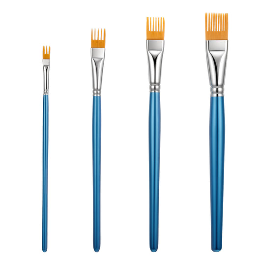 4Pcs Grainer Brush Set, Professional Comb Artist Brush Set Nylon Bristles Artist Paintbrushes for Acrylic, Oil, Watercolor Painting