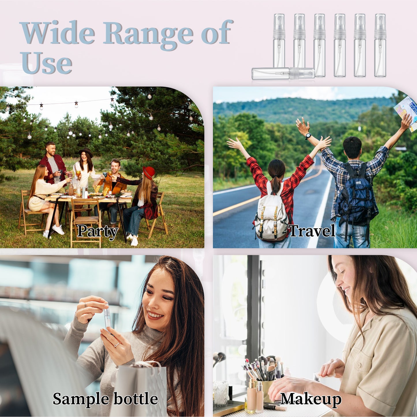 EupHHonycs 300 Pcs 5ml Mini Spray Bottles Clear Glass Perfume Bottles Refillable Fine Mist Bottle Small Empty Fragrance Sample Spray Containers Travel Portable Bottle for Cleaning, Essential Oils