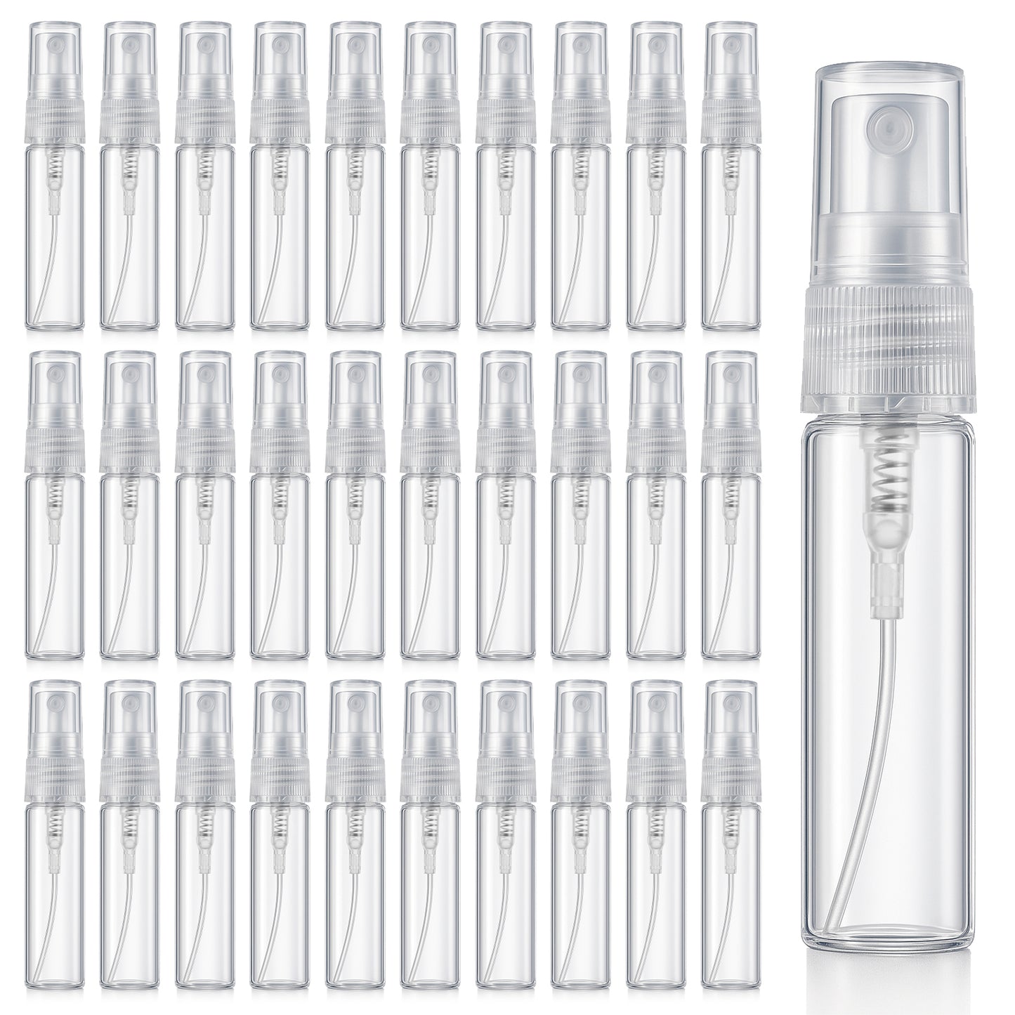 EupHHonycs 300 Pcs 5ml Mini Spray Bottles Clear Glass Perfume Bottles Refillable Fine Mist Bottle Small Empty Fragrance Sample Spray Containers Travel Portable Bottle for Cleaning, Essential Oils