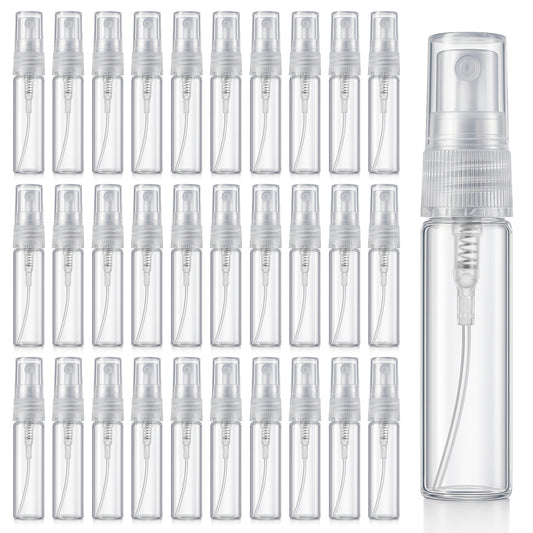 EupHHonycs 300 Pcs 5ml Mini Spray Bottles Clear Glass Perfume Bottles Refillable Fine Mist Bottle Small Empty Fragrance Sample Spray Containers Travel Portable Bottle for Cleaning, Essential Oils
