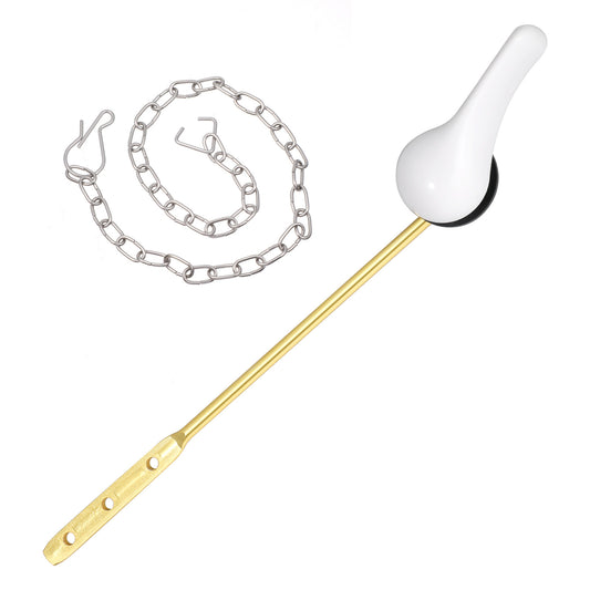 SynHHergyx 2 Pack Toilet Handle Replacement Kit, Universal Front Mount Toilet Flush Handle Replacement White Toilets Lever-Replacement with Stainless Steel Flapper Chain and Aluminum Alloy Arm, White