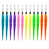 InnoHHustle 12 Pcs Cat Worms Refill, Cat Toys Wand Replacement, Cat Feather Toy Replacements Cat Wand Attachments Worm Worm Cat Toy Attachment Cat Wand Toy Accessories for Cat Toys