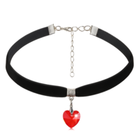 SynHHergyx Black and Red Choker Necklace for Woman, Love Heart Choker Necklaces Adjustable Velvet Soft Collar Chain Red Heart Necklace Halloween Cosplay Party
