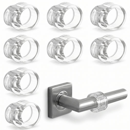 8 Pcs Door Handle Bumpers, 18mm Transparent Door Handle Protectors Invisible Door Stoppers Wall Protector for Bathroom Office Toilet, Stop Wall Furniture Damage