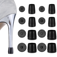 Heel Caps for High Heels, 4 Pairs High Heel Protectors for Grass 4 Sizes Anti-Slip Stiletto Heels Stoppers Shoe-Heel Repair Replacement for Wedding, Grass, Gravel, Wetlands Outdoor Events (Black)