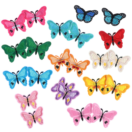 23 Pcs Butterfly Iron on Patches for Clothing, Embroidered Sew On Appliques Cute Decorative Butterfly Patches for Jackets, Jeans, Hats, Bags, DIY Crafts (Assorted Colors)