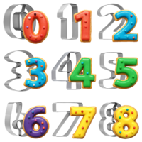 9 Pcs Number Cookie Cutters Set Stainless Steel Birthday Numbers 0-8(6 Reverses to 9) Cookie Fondant Dough Numbers Kitchen Baking Tool for Wedding Birthday Family Gathering Halloween Christmas Party