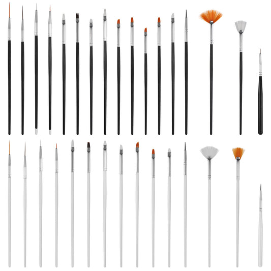30 PCS Cake Decorating Brushes, Food Paint Brush Multiple Function Cookie Decorating Brushes Food Safe Paint Brushes Kit Fondant Brush DIY Tool Set Icing Pastry Brush for Painting Baking, White