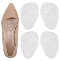 2 Pairs Ball of Foot Cushions for Women Soft Gel Metatarsal Pads Anti-Slip Forefoot Inserts Invisible Sandals High Heel Comfort Pads All Day Comfort (Clear)