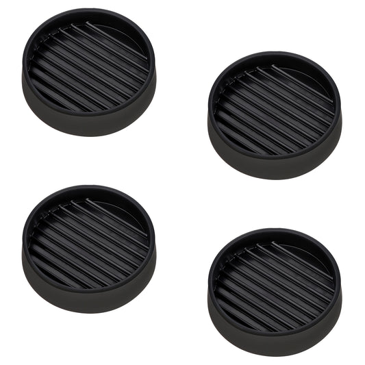 4 Pack 1.5x1.5 Inch Round Rubber Caster Cups Non Slip Furniture Feet Pads Anti Skid Bed Stopper Floor Protectors with Grip Anti Slide Gripper for Sofa Couch Table Chair Stoppers, Brown