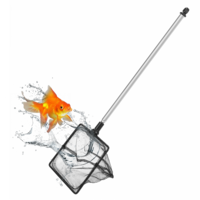 5 Inch Aquarium Fish Net Shrimp Tank Net with Extendable Handle Small Pond Nets for Fish Tank Pond Creek (Extendable 14-28 Inch)