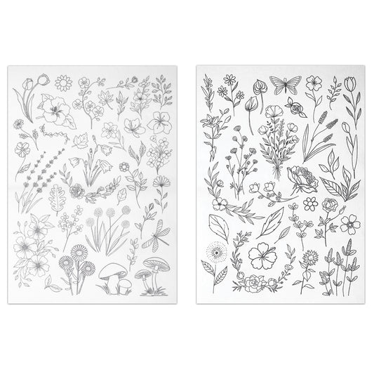Water Soluble Embroidery Patterns Stabilizers Water Soluble Stabilizer for Hand Sewin Wash Away Daisy Sunflower Leaves Embroidery Transfer Paper Stabilizers Stitch Embroider Paper