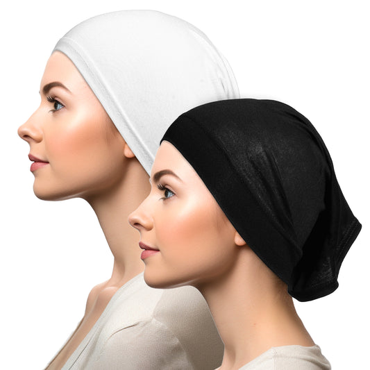 QfwdfcTrenz 2PCS Women Hijab Undercap, Hijab Tube Cap with Skin-Friendly Material Breathable Cap Underscarf Islamic Muslim Headscarf Headwrap Inner Head Scarf Turbans for Women