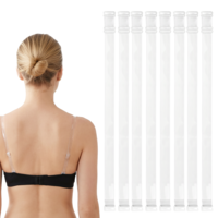 8 Pairs Clear Bra Straps Adjustable Transparent Invisible Bra Straps for Women Non-Slip Transparent Shoulder Strap Clear Strap for Strapless Bras Dress (Size 15mm/0.59in, 21cm/8.27in to 38cm/14.96in)